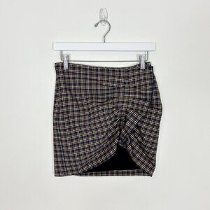 Pinko Made in Italy Plaid Mini Skirt Sz 4 Wool Blend